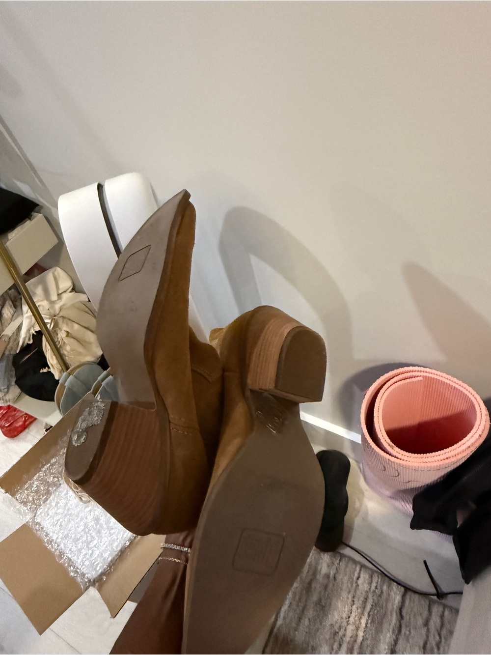 dingo Tan Suede Western Knee-High Heeled Boots - Picture 7 of 7